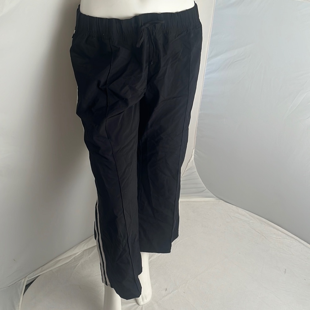 Express Jeans Y2K black with white side stripes cropped workout track pants